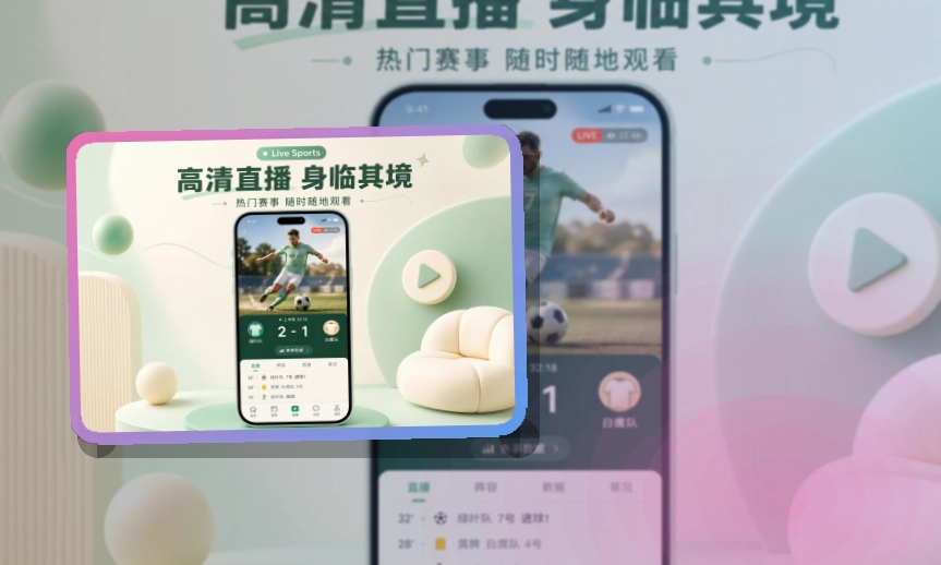多端衔接 · App安装入口 · 多场赛事切换更清楚界面展示
